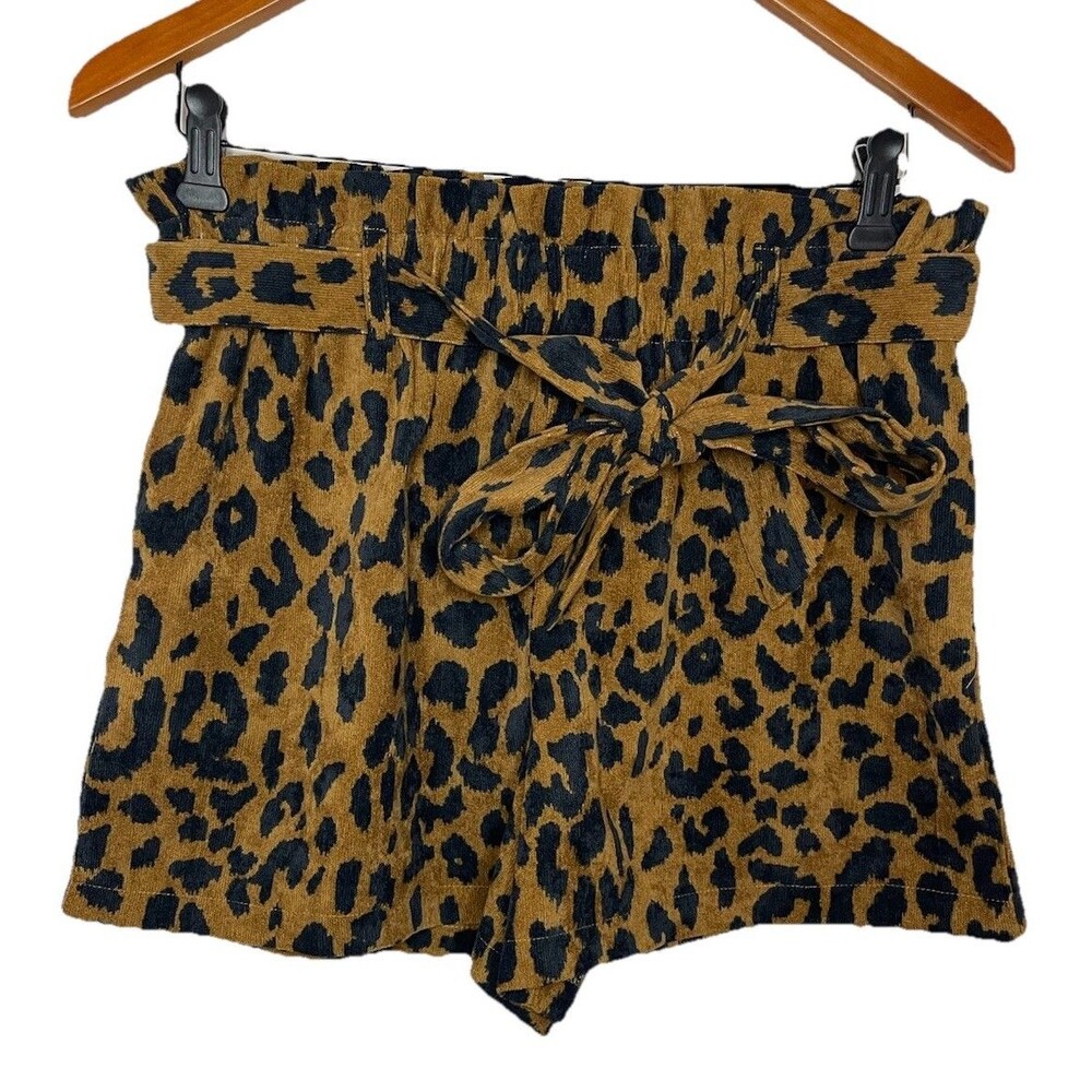 Animal Print Elastic Waist Tie Short